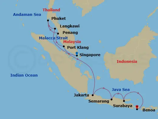 Itinerary schematic diagram
