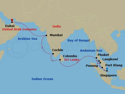 Itinerary schematic diagram