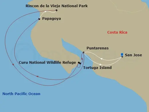Itinerary schematic diagram