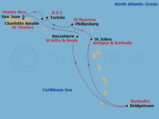 Itinerary schematic diagram
