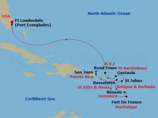 Itinerary schematic diagram