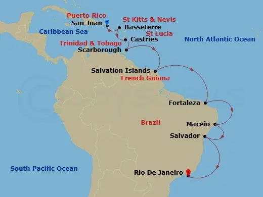 Itinerary schematic diagram