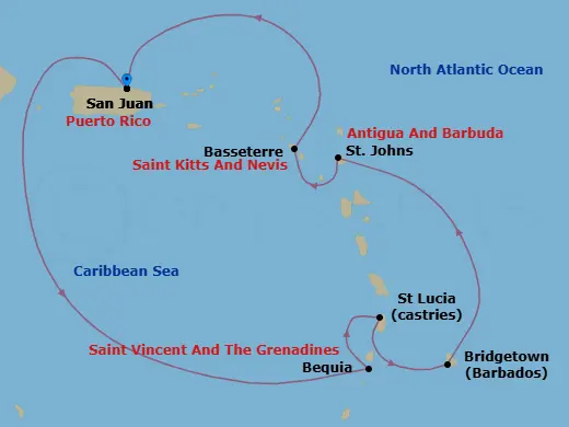 Itinerary schematic diagram