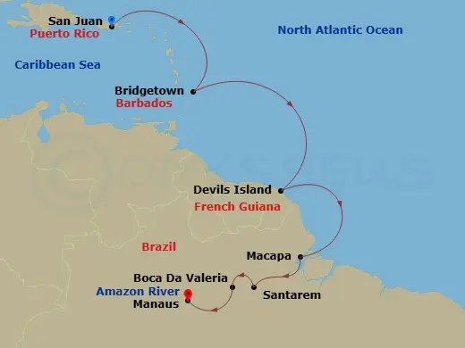 Itinerary schematic diagram