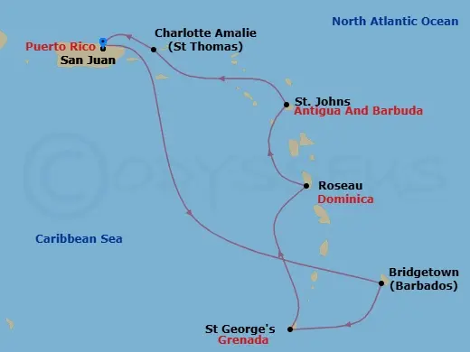 Itinerary schematic diagram