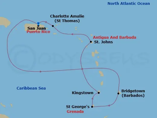 Itinerary schematic diagram