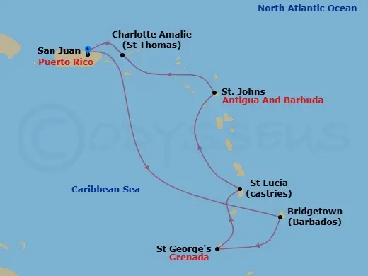 Itinerary schematic diagram