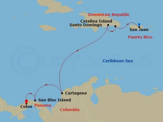 Itinerary schematic diagram