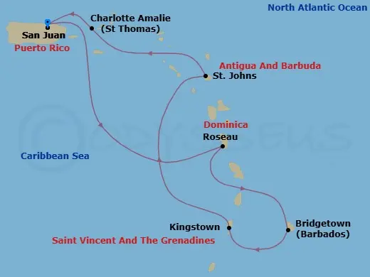 Itinerary schematic diagram