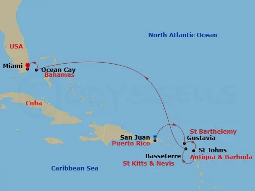 Itinerary schematic diagram