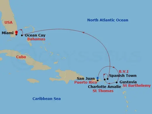 Itinerary schematic diagram