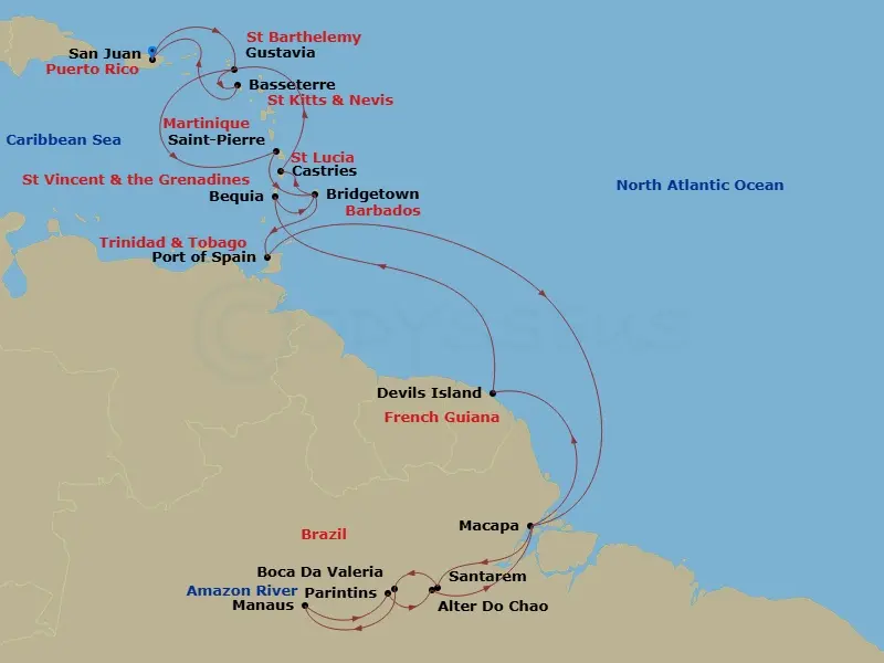 Itinerary schematic diagram