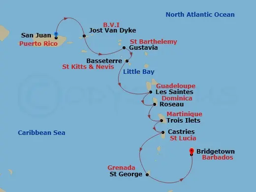 Itinerary schematic diagram