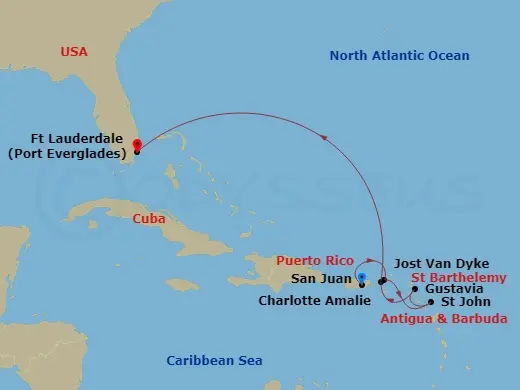 Itinerary schematic diagram