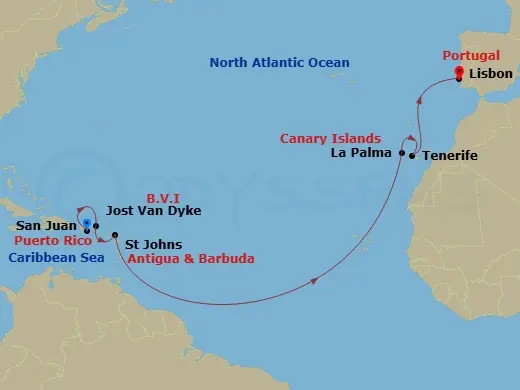 Itinerary schematic diagram