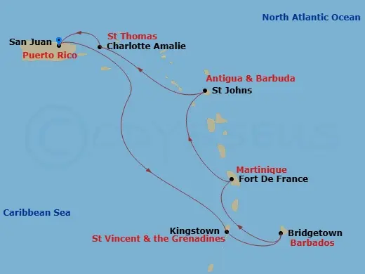 Itinerary schematic diagram