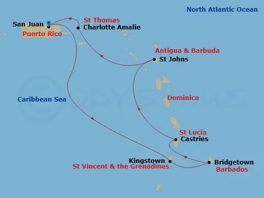 Itinerary schematic diagram