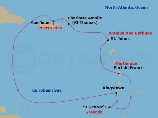 Itinerary schematic diagram