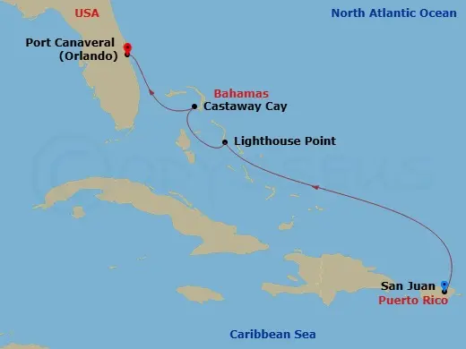 Itinerary schematic diagram