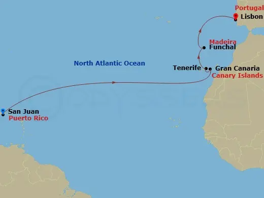 Itinerary schematic diagram