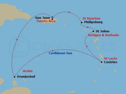 Itinerary schematic diagram
