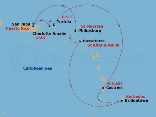 Itinerary schematic diagram