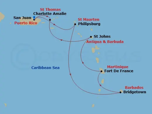 Itinerary schematic diagram