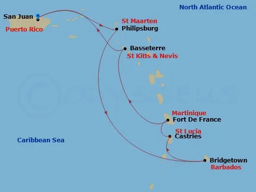 Itinerary schematic diagram