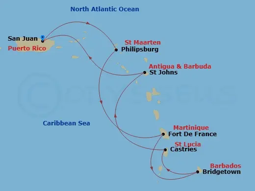 Itinerary schematic diagram
