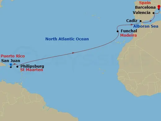 Itinerary schematic diagram