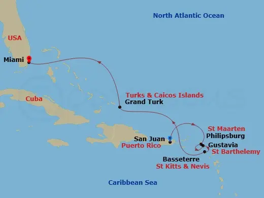 Itinerary schematic diagram