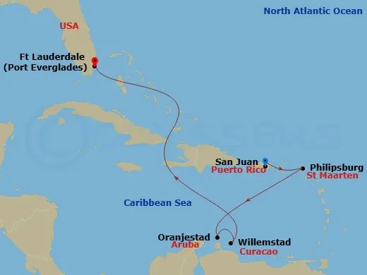 Itinerary schematic diagram