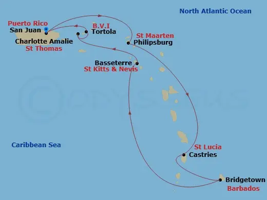 Itinerary schematic diagram