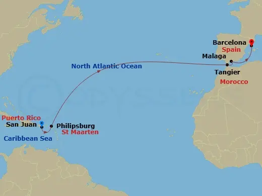 Itinerary schematic diagram