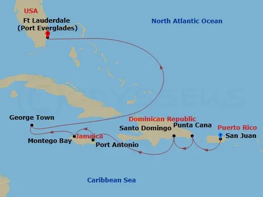 Itinerary schematic diagram