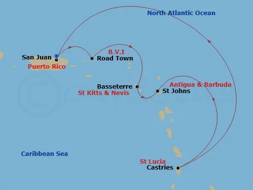 Itinerary schematic diagram