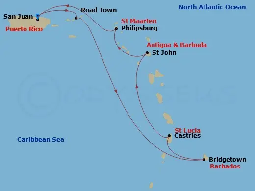 Itinerary schematic diagram