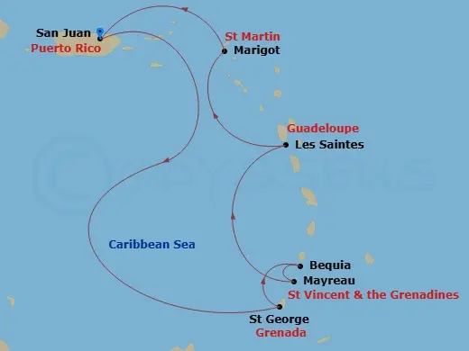 Itinerary schematic diagram