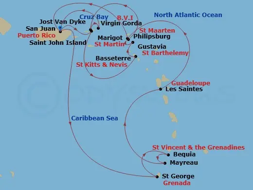 Itinerary schematic diagram