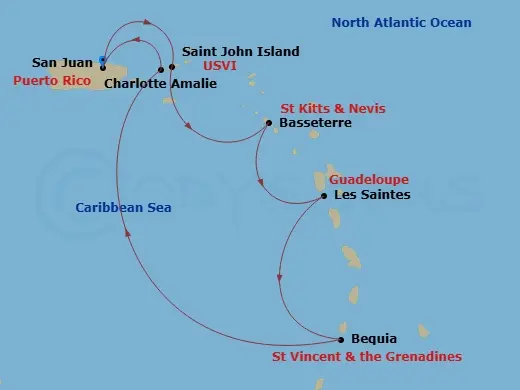 Itinerary schematic diagram