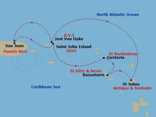Itinerary schematic diagram