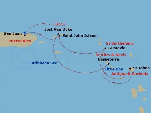 Itinerary schematic diagram