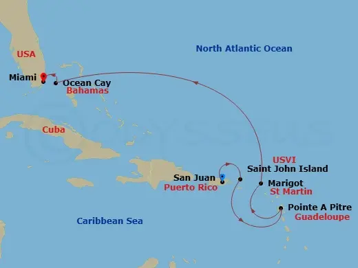 Itinerary schematic diagram