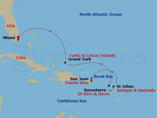 Itinerary schematic diagram