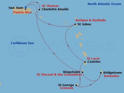 Itinerary schematic diagram