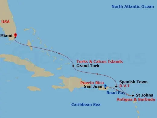 Itinerary schematic diagram