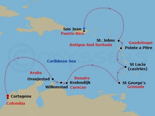 Itinerary schematic diagram