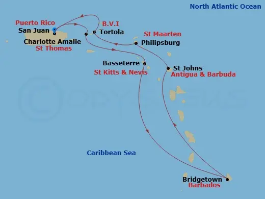 Itinerary schematic diagram