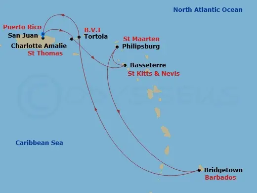 Itinerary schematic diagram