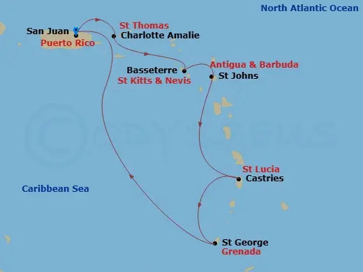 Itinerary schematic diagram